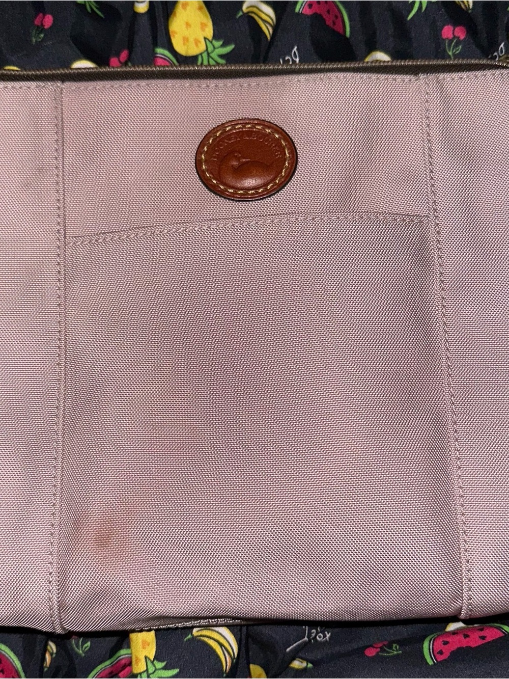 Dooney & Bourke Pink Crossbody with Brown Leather Trim